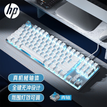 惠普（HP）GK200机械键盘有线办公游戏键盘20种背光灯效